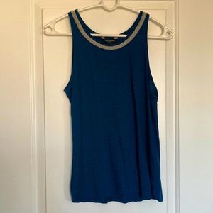 🛍️DONATED | Banana Republic | Blue Scoop Tank Beaded Neckline Small